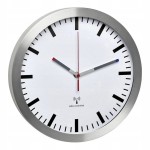 Zegar ścienny sterowany radiowo 30cm DCF77 aluminium cicha praca wskazówek