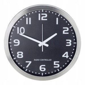 Zegar ścienny sterowany radiowo 40cm DCF77 aluminium