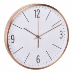 Zegar ścienny sterowany radiowo 30cm DCF77 miedziany płynna praca wskazówek