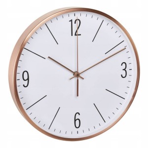 Zegar ścienny sterowany radiowo 30cm DCF77 miedziany płynna praca wskazówek