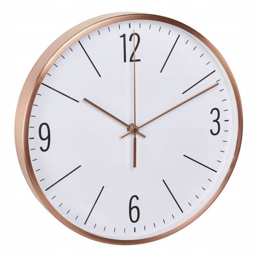 Zegar ścienny sterowany radiowo 30cm DCF77 miedziany płynna praca wskazówek