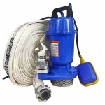 Pompa do wody brudnej 12 500 l/h pływak 2650W zatapialna sitko wąż 30m
