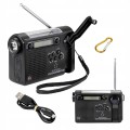 Radio solarne dynamo awaryjne FM AM KW powerbank na korbkę latarka surwiwal