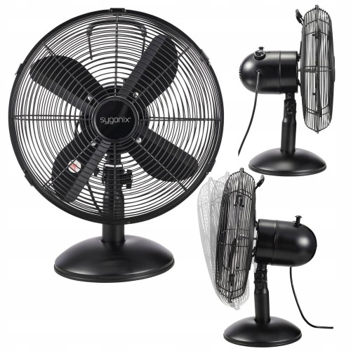 Wentylator stołowy REGULACJA 3 prędkości OSCYLACJA 4 Łopatki 40 W Sygonix