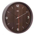 Zegar ścienny 30cm ciemny brąz PŁYNNA praca WSKAZÓWEK