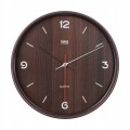 Zegar ścienny 30cm ciemny brąz PŁYNNA praca WSKAZÓWEK