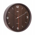 Zegar ścienny 30cm ciemny brąz PŁYNNA praca WSKAZÓWEK