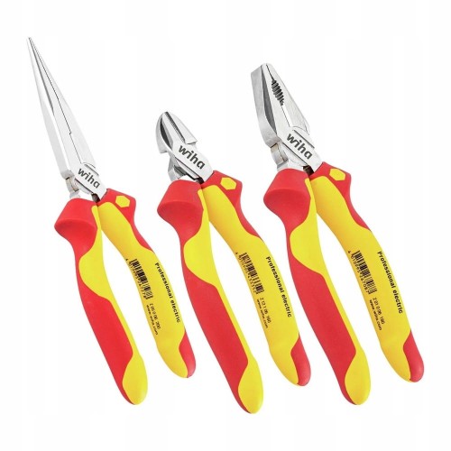 Szczypce izolowane Wiha VDE 3 szt dla elektryka kombinerki 1000V