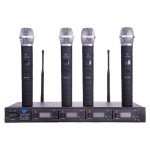 Mikrofony bezprzewodowe 4x mikrofon UHF odbiornik 4 kanały