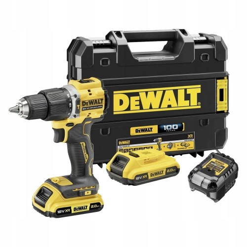 Wiertarko wkrętarka UDAROWA zestaw 2 akumulatory 18V 2Ah DEWALT walizka