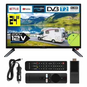 Telewizor do kampera 12V Kiano 24 cale smart Android tv WiFi BT USB HDMI
