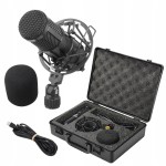 Mikrofon USB jednokierunkowy UCHWYT tłumiący STUDYJNY do nagrań OTG WALIZKA