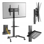 Mobilny UCHWYT TV do TELEWIZORA regulowany stojak z półką kółka 32 - 55''