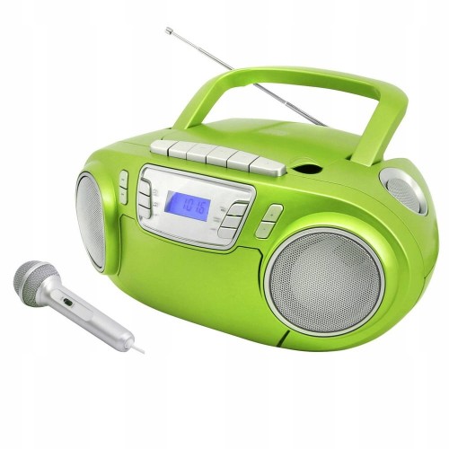Radio FM odtwarzacz CD BOOMBOX efekty świetlne disco MIKROFON karaoke USB