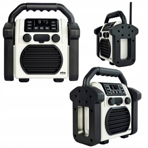 Radio FM na budowę przenośne BUDOWLANE USB Bluetooth AKUMULATOR IP55 uchwyt