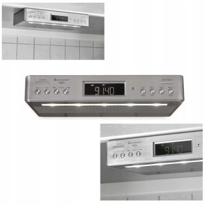 Radio FM DAB+ kuchenne PODWIESZANE Bluetooth ZEGAR oświetlenie LED MINUTNIK