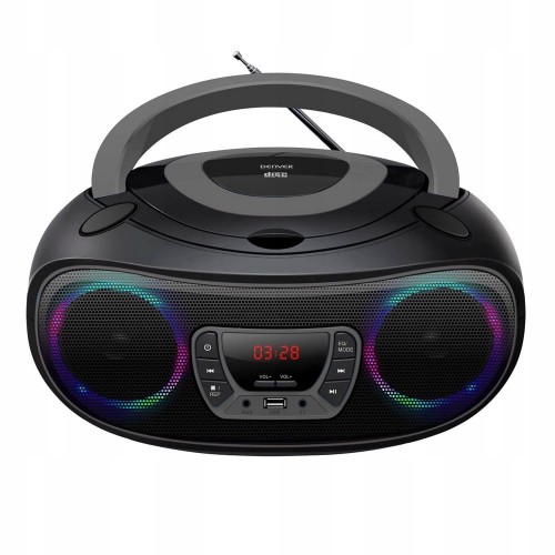 Odtwarzacz CD BOOMBOX Radio FM Bluetooth efekty świetlne USB aux Jack 3.5mm
