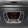 Odtwarzacz CD BOOMBOX Radio FM Bluetooth efekty świetlne USB aux Jack 3.5mm