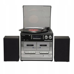 Radio DAB FM miniwieża gramofon odtwarzacz CD kasetowy USB mp3 aux SD pilot