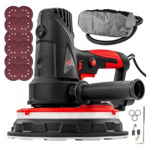 Szlifierka do gipsu 1800W 180mm LED papiery ścierne worek na pył 230V
