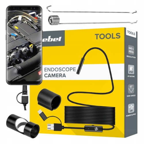 Kamera inspekcyjna endoskop na długim przewodzie 2m IP67 USB latarka LED