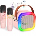 Głośnik przenośny funkcja karaoke dwa mikrofony Bluetooth światła RGB HiFi