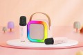 Głośnik przenośny funkcja karaoke dwa mikrofony Bluetooth światła RGB HiFi