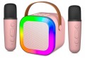Głośnik przenośny funkcja karaoke dwa mikrofony Bluetooth światła RGB HiFi