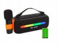 Głośnik KARAOKE przenośny radioFM MIKROFON Bluetooth USB światła RGB uchwyt
