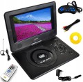 Odtwarzacz DVD PRZENOŚNY samochodowy 9 cali TV gry PILOT pad AKUMULATOR 12V