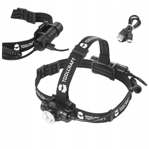 Latarka czołowa AKUMULATOROWA regulowana 1000 LM 4 tryby USB C odporna IP67